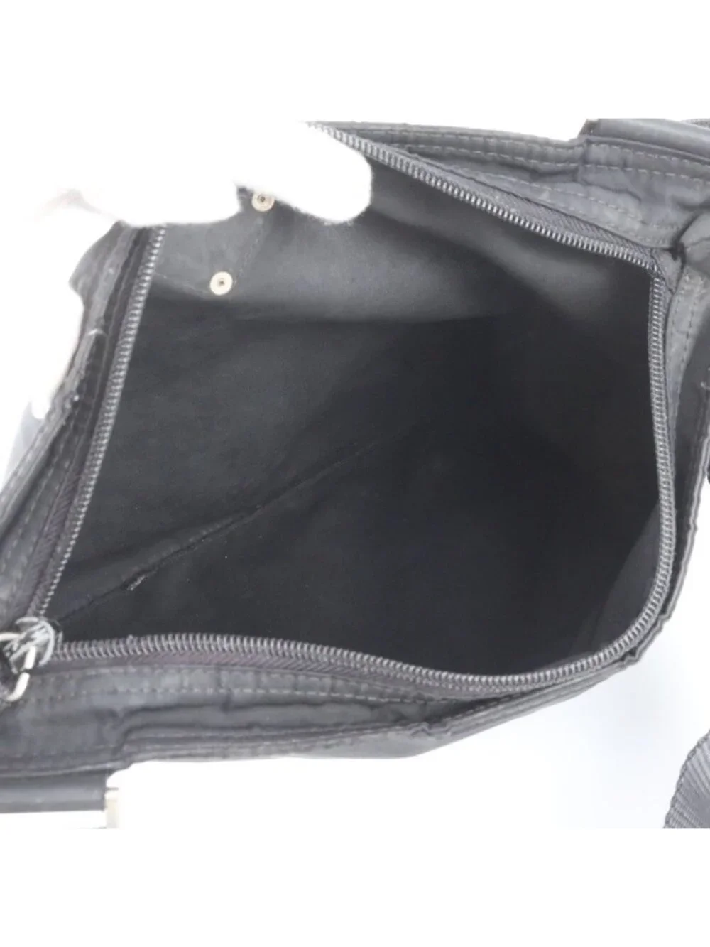 Prada White Tessuto Nylon Triangle Logo Leather Shoulder Bag Crossbody Messenger
